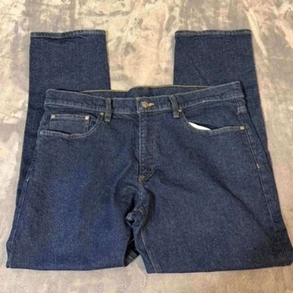 Brooks Brothers Mens Straight Leg Jeans Dark Wash Indigo 38x30 Stretch Denim
